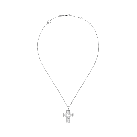 تكبير {0}Chopard - حلية متدلية ألماس هابي دايموندز كروس 79A410-1001   عرض مسطح مغلق ومنحني
