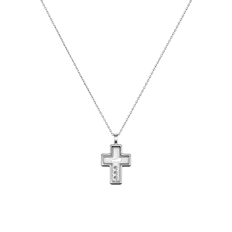تكبير {0}Chopard - حلية متدلية ألماس هابي دايموندز كروس 79A410-1001    عرض خلفي مسطح مغلق ومنحني
