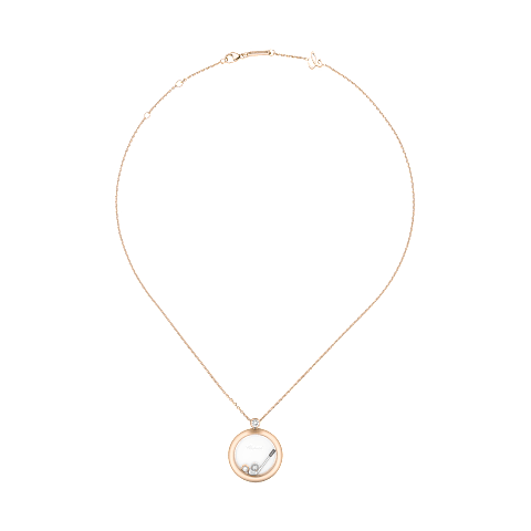 Enlarge {0}Chopard - Diamond Pendant Happy Golf 79A434-5401   laid flat closed and curved view