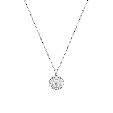 Enlarge {0}Chopard - Diamond Pendant Happy Diamonds Icons Joaillerie 79A609-1001    laid flat closed and curved back view