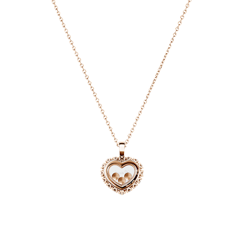 Enlarge {0}Chopard - Diamond Pendant Happy Diamonds Icons Joaillerie 79A615-5001    laid flat closed and curved back view