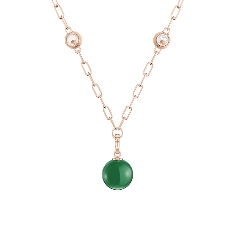 放大 {0}Chopard - 钻石 吊坠 Happy Diamonds Planet 79A619-5101    平放闭合弯曲背面视图