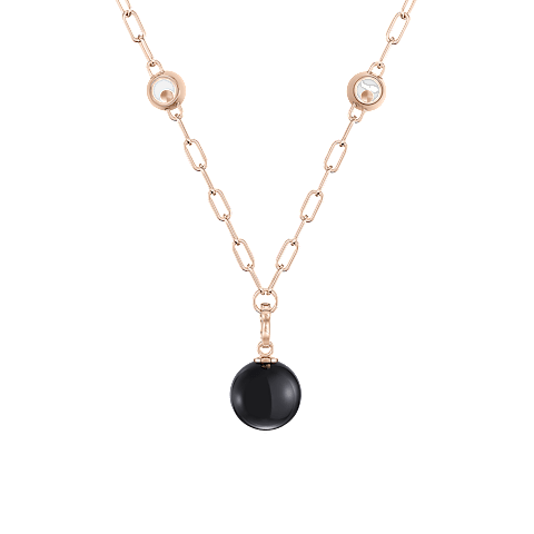 Enlarge {0}Chopard - Diamond Pendant Happy Diamonds Planet 79A619-5201    laid flat closed and curved back view