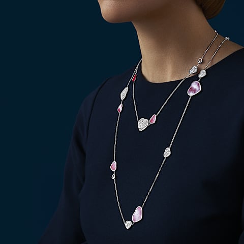 Enlarge {0}Chopard - Necklace Happy Hearts 817482-1906     worn view