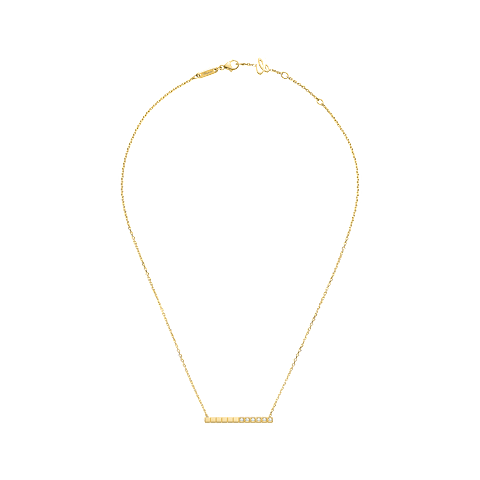Enlarge {0}Chopard - Diamond Necklace Ice Cube 817702-0002   laid flat closed and curved view