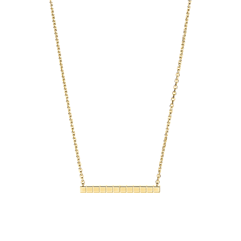 Enlarge {0}Chopard - Diamond Necklace Ice Cube 817702-0002    laid flat closed and curved back view