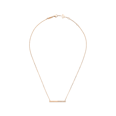 AmpliarChopard - Collar Diamantes Ice Cube 817702-5002   Vista plana cerrada y curvada