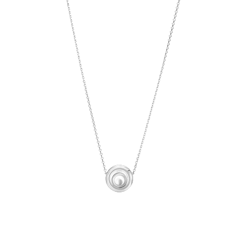 放大 {0}Chopard - 钻石 项链 Happy Spirit 818230-1001    平放闭合弯曲背面视图