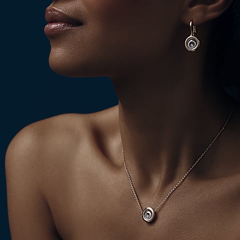 Enlarge {0}Chopard - Diamond Necklace Happy Spirit 818230-9001     worn view