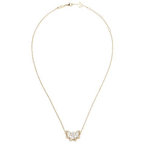 Vergr&ouml;&szlig;ern {0}Chopard - Diamant Halskette Precious Lace Nuage 818351-5001   Ansicht flach geschlossen und gebogen