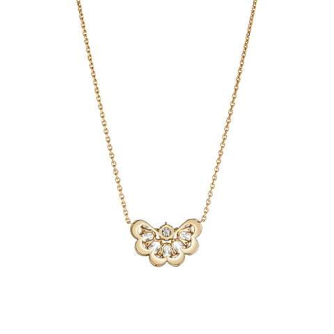 Vergr&ouml;&szlig;ern {0}Chopard - Diamant Halskette Precious Lace Nuage 818351-5001    R&uuml;ckansicht flach geschlossen und gebogen