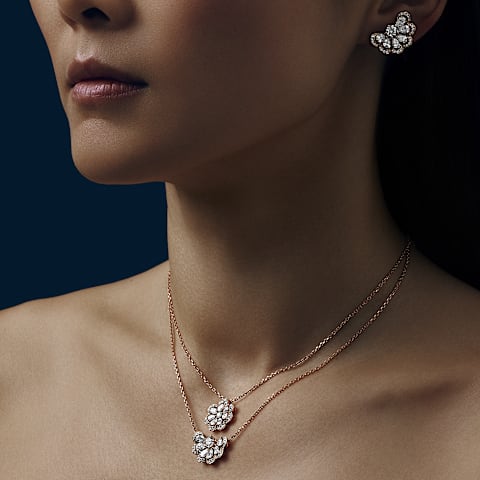 Vergr&ouml;&szlig;ern {0}Chopard - Diamant Halskette Precious Lace Nuage 818351-5001     Getragene Ansicht