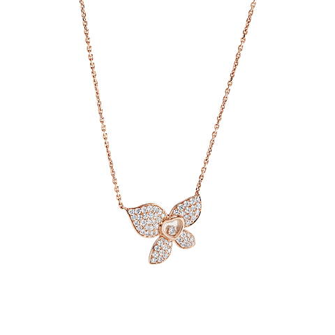 Enlarge {0}Chopard - Diamond Necklace Happy Butterfly X Mariah Carey 818536-5001  3/4 view