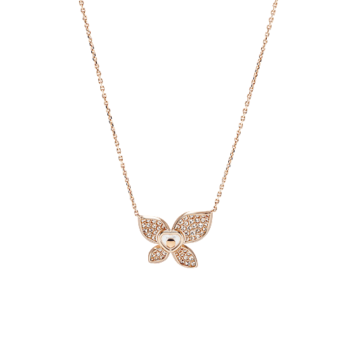 Enlarge {0}Chopard - Diamond Necklace Happy Butterfly X Mariah Carey 818536-5001    laid flat closed and curved back view