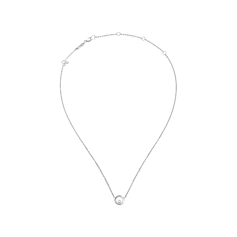 확대 {0}Chopard - 다이아몬드 네크리스 해피 다이아몬드 아이코닉 81A017-1001   평평하게 닫힌 곡선 뷰