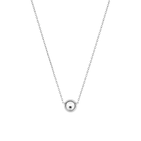 확대 {0}Chopard - 다이아몬드 네크리스 해피 다이아몬드 아이코닉 81A017-1001    평평하게 닫힌 곡선 후면 뷰