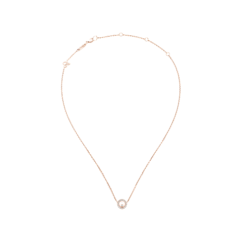 放大 {0}Chopard - 项链 Happy Diamonds Icons 81A017-5201   平放闭合弯曲视图