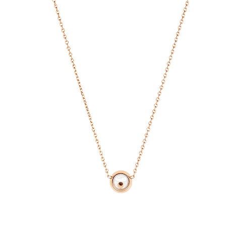 放大 {0}Chopard - 项链 Happy Diamonds Icons 81A017-5201    平放闭合弯曲背面视图