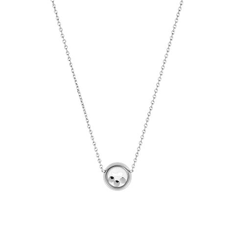 Enlarge {0}Chopard - Necklace Happy Diamonds Icons 81A018-1001    laid flat closed and curved back view