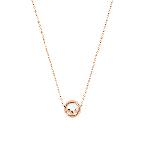 Enlarge {0}Chopard - Necklace Happy Diamonds Icons 81A018-5001    laid flat closed and curved back view