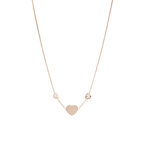 Agrandir {0}Chopard - Collier Happy Hearts 81A082-5009    Vue arri&egrave;re &agrave; plat ferm&eacute;e et courb&eacute;e