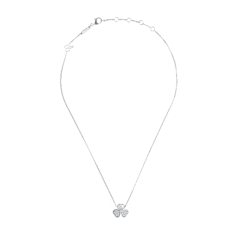 放大 {0}Chopard - 项链 Happy Hearts Wings 81A083-1911   平放闭合弯曲视图