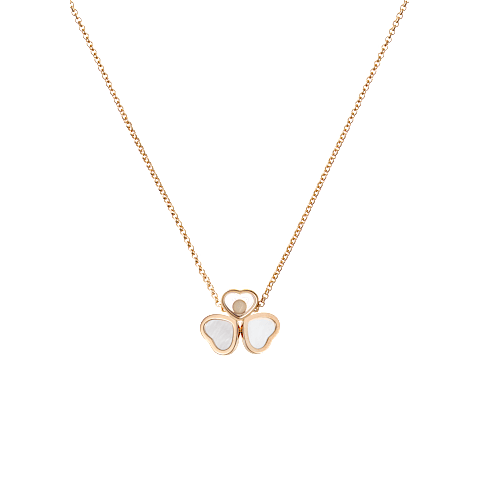 IngrandisciChopard - Collana Diamanti Happy Hearts Wings 81A083-5311    Vista posteriore chiusa e curva