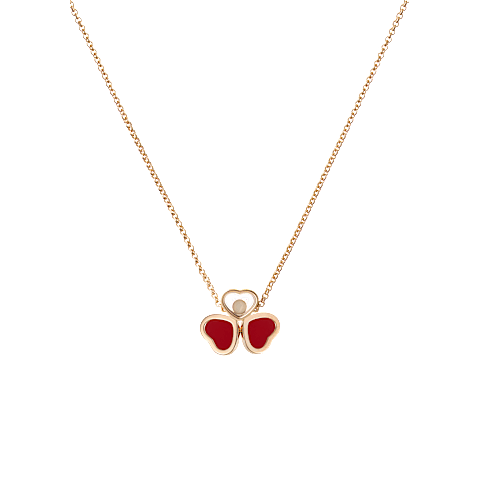 EnlargeChopard - Necklace Happy Hearts Wings 81A083-5811    laid flat closed and curved back view