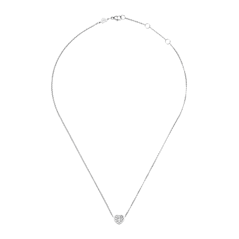Enlarge {0}Chopard - Diamond Necklace My Happy Hearts 81A086-1901   laid flat closed and curved view