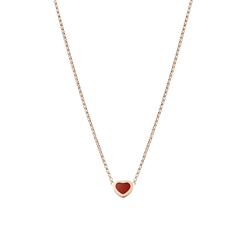 EnlargeChopard - Necklace My Happy Hearts 81A086-5801    laid flat closed and curved back view