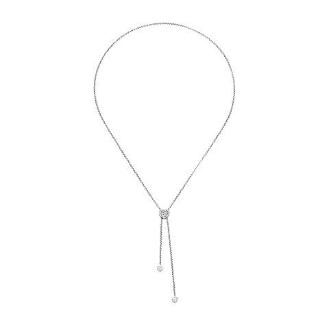 放大 {0}Chopard - 钻石 项链 Happy Hearts系列 81A148-1901   平放闭合弯曲视图