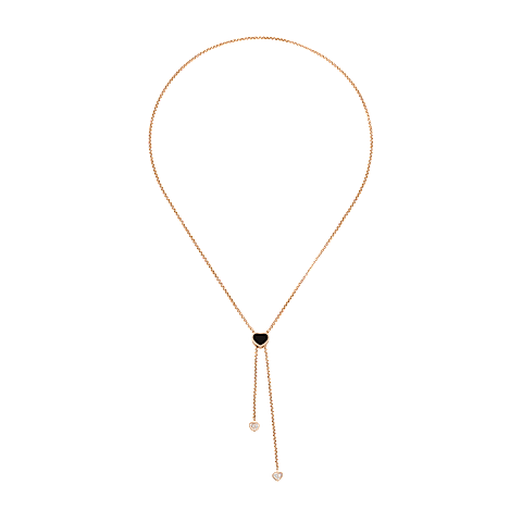 Agrandir {0}Chopard - Collier Diamant Happy Hearts 81A148-5201   Vue &agrave; plat ferm&eacute;e et courb&eacute;e
