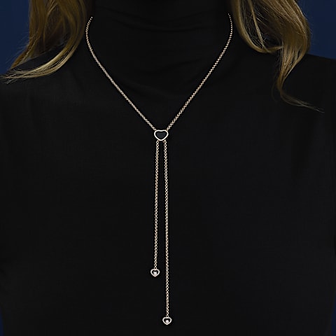 Agrandir {0}Chopard - Collier Diamant Happy Hearts 81A148-5201     vue port&eacute;e