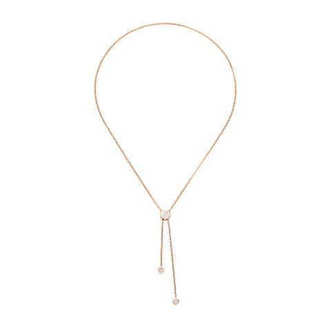 Agrandir {0}Chopard - Collier Diamant Happy Hearts 81A148-5301   Vue &agrave; plat ferm&eacute;e et courb&eacute;e