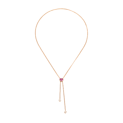 Enlarge {0}Chopard - Necklace Happy Hearts 81A148-5330   laid flat closed and curved view