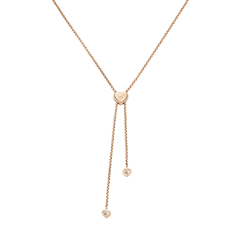 Enlarge {0}Chopard - Necklace Happy Hearts 81A148-5330    laid flat closed and curved back view