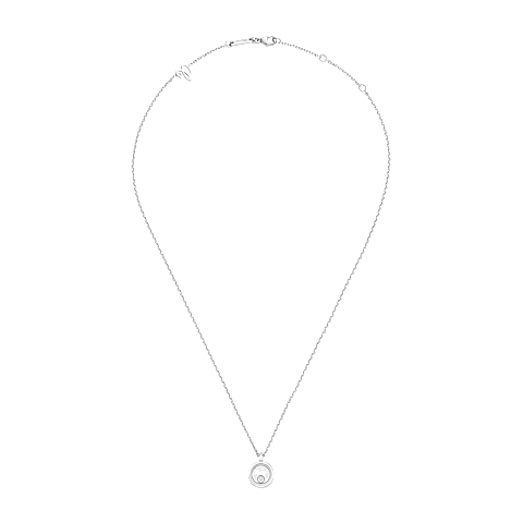 Enlarge Chopard - Diamond Necklace Happy Diamonds Icons 81A191-1001   laid flat closed and curved view