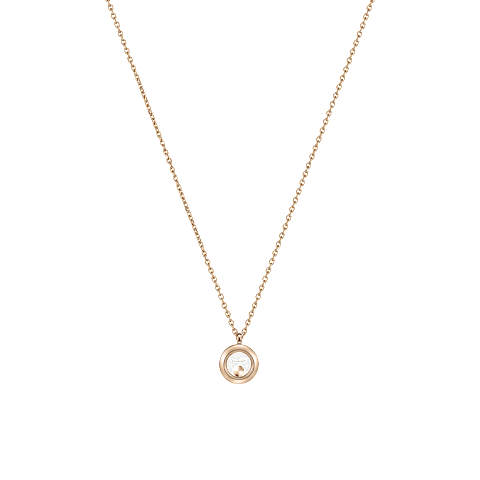 Enlarge Chopard - Diamond Necklace Happy Diamonds Icons 81A191-5201    laid flat closed and curved back view