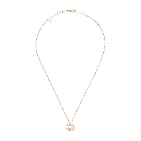 Enlarge Chopard - Diamond Necklace Happy Diamonds Icons 81A192-5001   laid flat closed and curved view