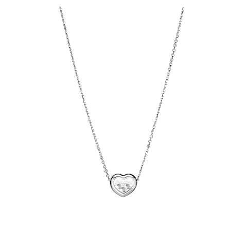 Enlarge {0}Chopard - Necklace Happy Diamonds Icons 81A611-1001    laid flat closed and curved back view