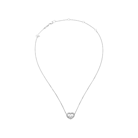 Agrandir {0}Chopard - Collier Diamant Happy Diamonds Icons 81A611-1201   Vue &agrave; plat ferm&eacute;e et courb&eacute;e