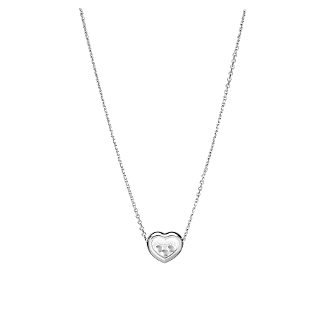 Agrandir {0}Chopard - Collier Diamant Happy Diamonds Icons 81A611-1201    Vue arri&egrave;re &agrave; plat ferm&eacute;e et courb&eacute;e