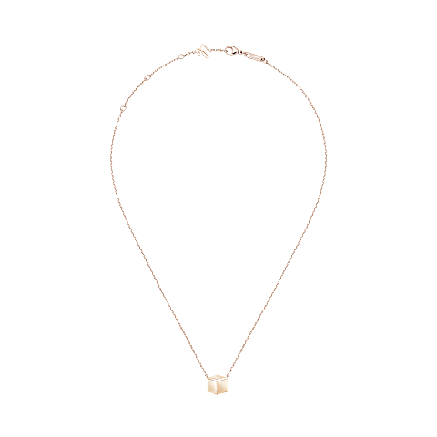 Enlarge {0}Chopard - Necklace Ice Cube Be Cube 81A661-5001   laid flat closed and curved view
