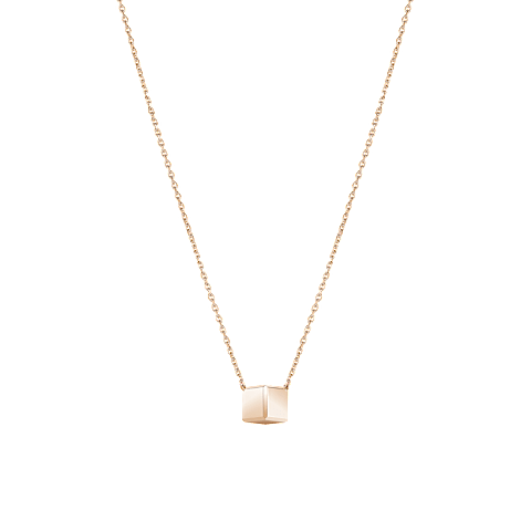 Enlarge {0}Chopard - Necklace Ice Cube Be Cube 81A661-5001    laid flat closed and curved back view