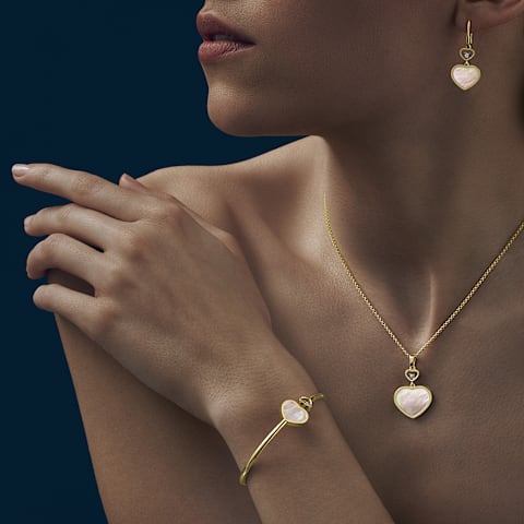 Vergr&ouml;&szlig;ernChopard - Diamant Ohrringe Happy Hearts 837482-0310     Getragene Ansicht