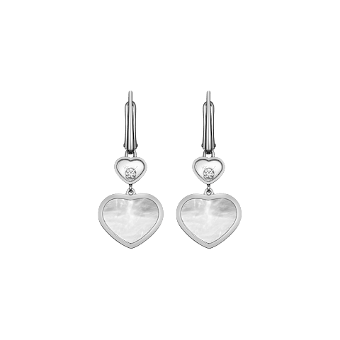 放大 {0}Chopard - 钻石 耳环 Happy Hearts 837482-1310   正面视图