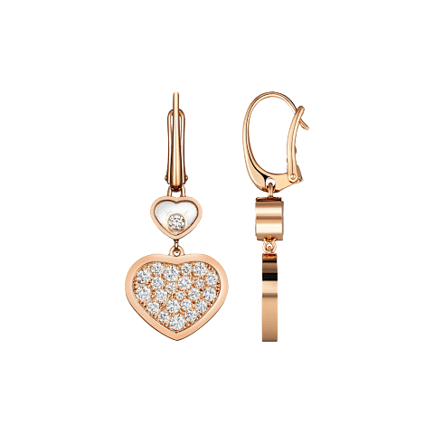 Увеличить {0}Chopard - Серьги Happy Hearts 837482-5009  Вид спереди и сбоку