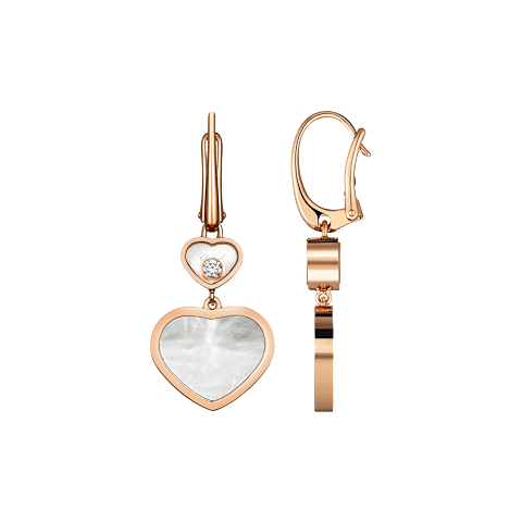 Vergr&ouml;&szlig;ernChopard - Diamant Ohrringe Happy Hearts 837482-5310  Vorder- und Seitenansicht