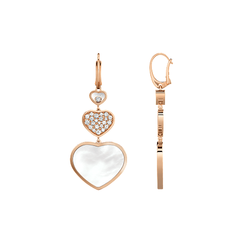 Enlarge {0}Chopard - Earrings Happy Hearts 837482-5316  front & side view