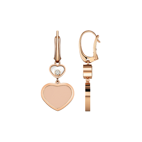 تكبير {0}Chopard - ألماس أقراط هابي هارتس 837482-5610  عرض أمامي وجانبي